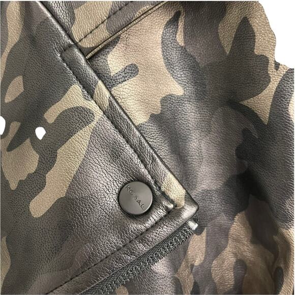 NWOT KORAL Specter Camo Metallic Vegan Faux Leather Moto Jacket Medium - Picture 10 of 16